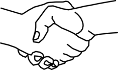 Safe Seniors symbol of two hands shaking