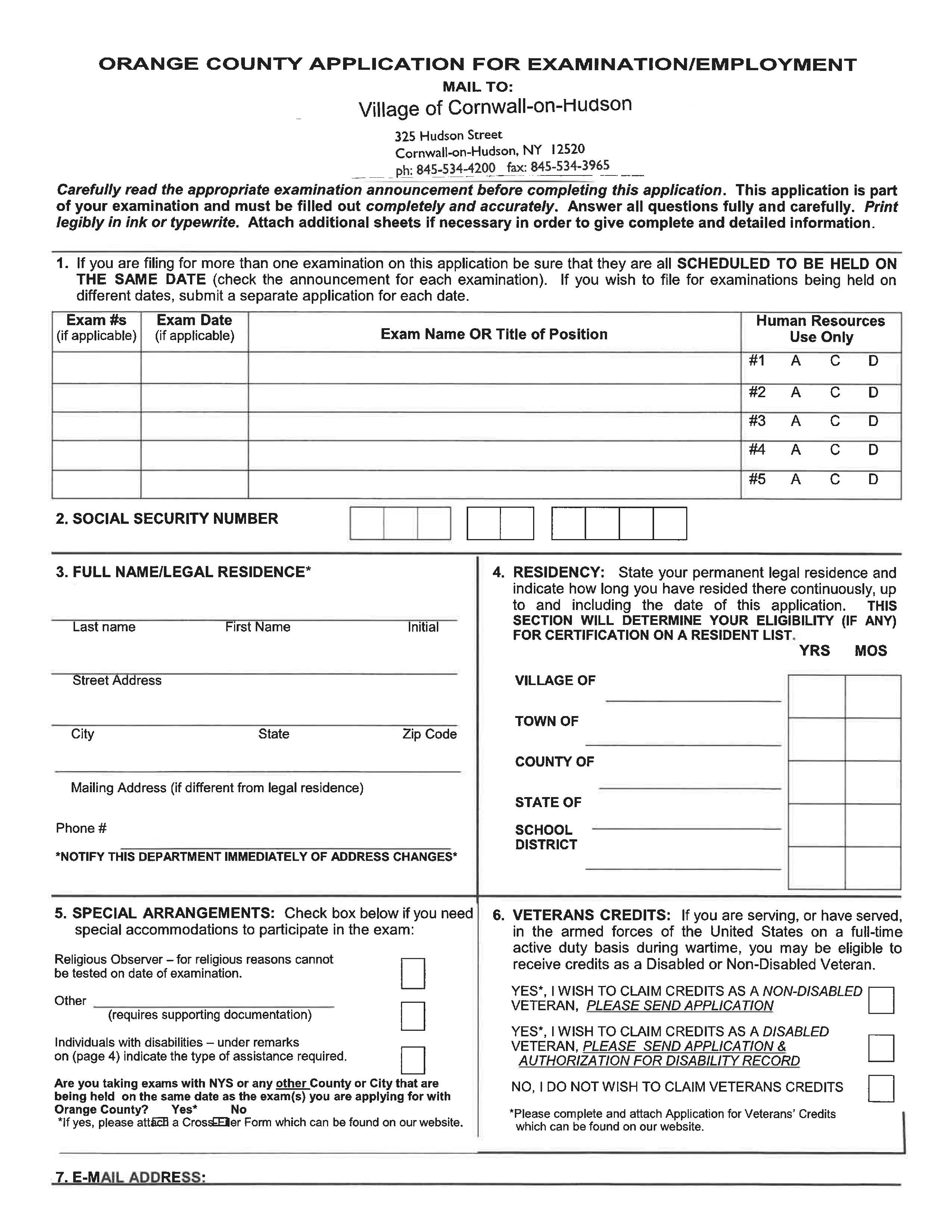 Employment Application