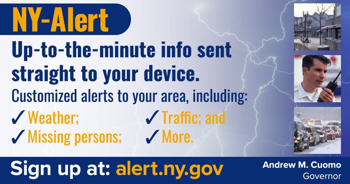NY Alert info- sign up at alert.ny.gov